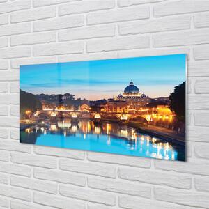 Nástenný panel  Rím západu slnka riečne mosty 100x50 cm