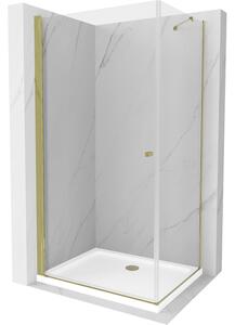 Mexen Pretoria sprchová kabína, kyvné dvere 70 x 80 cm, transparentnéné, zlatá + závesný bidet Flat - 852-070-080-50-00-4010