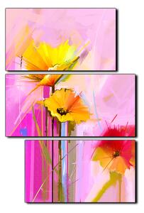 Obraz na plátne - Abstraktná maľba, jarné kvety reprodukcia - obdĺžnik 7269D (120x80 cm)