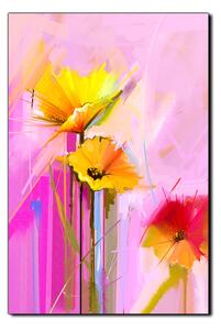 Obraz na plátne - Abstraktná maľba, jarné kvety reprodukcia - obdĺžnik 7269A (120x80 cm)