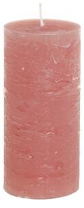 Rustikálna stĺpová sviečka v malinovej farbe 7x15 cm Chic Antique 43546