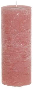 Rustikálna stĺpová sviečka v malinovej farbe 10 x 25 cm Chic Antique 43543