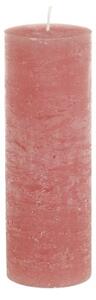 Rustikálna stĺpová sviečka v malinovej farbe 7 x 20 cm Chic Antique 43545