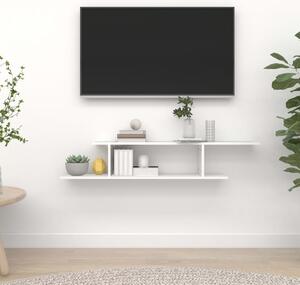 Nástenná TV polica, biela 125x18x23 cm, kompozitné drevo