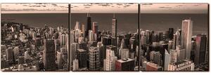 Obraz na plátne - Mrakodrapy v Chicagu - panoráma 5268FB (90x30 cm)