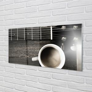 Sklenený obklad do kuchyne coffee gitara 100x50 cm
