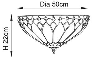 Endon 63973 - Stropné svietidlo Tiffany BROOKLYN 2xE14/60W/230V priemer 50 cm