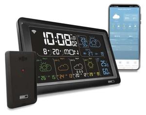 Meteostanica s LCD displejom GoSmart 230V/3xAAA Wi-Fi Tuya čierna