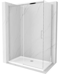 Mexen Omega sprchová kabína, posuvné dvere 130 x 70 cm, transparentnéné, chrómová + závesný bidet Flat - 825-130-070-01-00-4010