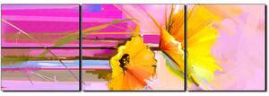 Obraz na plátne - Abstraktná maľba, jarné kvety reprodukcia - panoráma 5269C (150x50 cm)