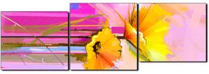 Obraz na plátne - Abstraktná maľba, jarné kvety reprodukcia - panoráma 5269E (150x50 cm)