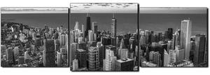Obraz na plátne - Mrakodrapy v Chicagu - panoráma 5268QD (90x30 cm)
