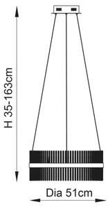 Endon 107671 - LED Stm. luster na lanku ADRIEL LED/41W/230V 3000K zlatá/číra