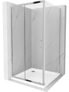Mexen Apia sprchová kabína, posuvné dvere 100 x 100 cm, transparentnéné, chrómová + závesný bidet Flat - 840-100-100-01-00-4010