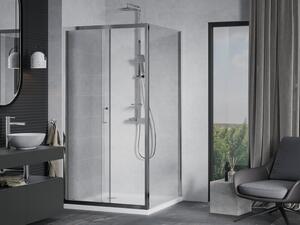 Mexen Apia sprchová kabína, posuvné dvere 90 x 90 cm, transparentnéné, chrómová + závesný bidet Flat - 840-090-090-01-00-4010