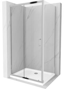 Mexen Apia sprchová kabína, posuvné dvere 140 x 100 cm, transparentnéné, chrómová + závesný bidet Flat - 840-140-100-01-00-4010
