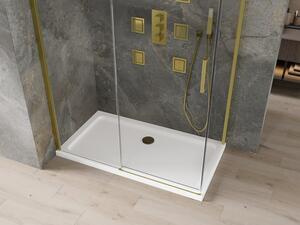 Mexen Omega sprchová kabína, posuvné dvere 130 x 70 cm, transparentnéné, zlatá + závesný bidet Flat - 825-130-070-50-00-4010