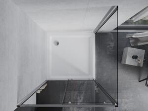 Mexen Apia sprchová kabína, posuvné dvere 90 x 90 cm, transparentnéné, chrómová + závesný bidet Flat - 840-090-090-01-00-4010