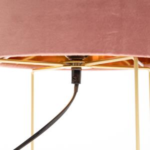 Moderne tafellamp roze met goud - Rosalina