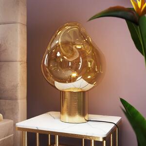 Stolová lampa KARE Dough so skleneným tienidlom, zlatá