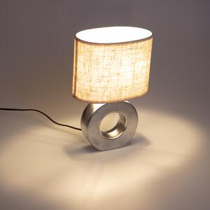 Moderná stolová lampa béžová s oceľou - Tohu