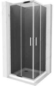 Mexen Rio štvorcová sprchová kabína 90 x 90 cm, grafitová čierna, chrómová + závesný bidet Flat, biela- 860-090-090-01-40-4010
