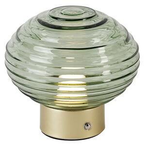Stolná lampa z mosadze so zeleným sklom nabíjateľná - Lexie