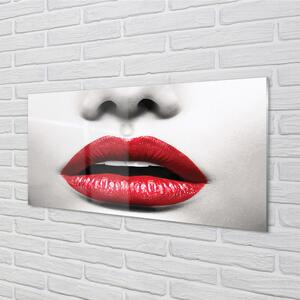 Nástenný panel  Červené pery nos žena 100x50 cm