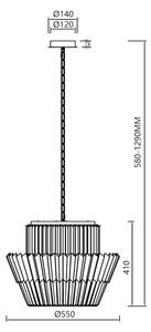 Luster na reťazi DONNA 12xE14/40W/230V pr. 55 cm zlatá
