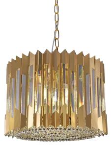 Luster na reťazi RITZ 7xE14/40W/230V pr. 42 cm zlatá
