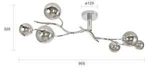 Brilagi - LED Prisadený luster MISTEL 6xG9/3W/230V čierny chróm/dymové