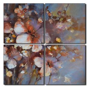 Obraz na plátne - Kvet mandlí, reprodukcia ručnej maľby - štvorec 3273E (60x60 cm)