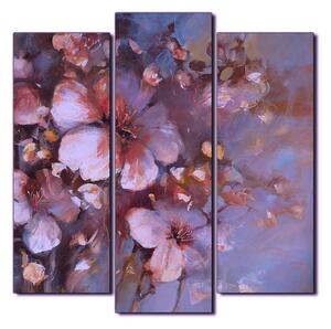 Obraz na plátne - Kvet mandlí, reprodukcia ručnej maľby - štvorec 3273FC (75x75 cm)