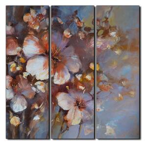 Obraz na plátne - Kvet mandlí, reprodukcia ručnej maľby - štvorec 3273B (75x75 cm)