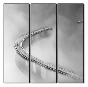 Obraz na plátne - Most v hmle - štvorec 3275QB (75x75 cm)