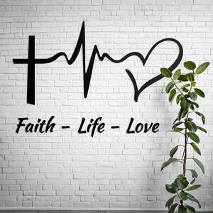 DUBLEZ | Drevená kresťanská nálepka - Faith, Life, Love