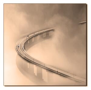 Obraz na plátne - Most v hmle - štvorec 3275FA (50x50 cm)