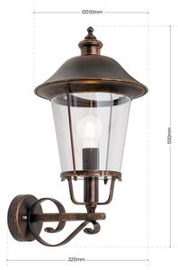 Orion AL 11K/360.00-Vonkajšia nást. lampa KENZO 1xE27/100W/230V IP44 bronz/patina