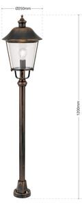 Orion AL 11K/360.44 - Vonkajšia lampa KENZO 1xE27/100W/230V IP44 bronz/patina