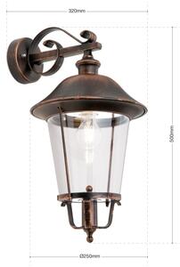 Orion AL 11K/360.01-Vonkajšia nást. lampa KENZO 1xE27/100W/230V IP44 bronz/patina