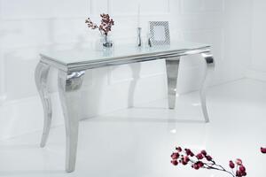 Dizajnová konzola Rococo 145cm biela / strieborná