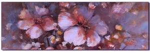 Obraz na plátne - Kvet mandlí, reprodukcia ručnej maľby - panoráma 5273FA (105x35 cm)