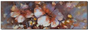 Obraz na plátne - Kvet mandlí, reprodukcia ručnej maľby - panoráma 5273A (105x35 cm)