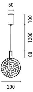 LED Luster na lanku PERFORATO LED/6,3W/230V 3000K lesklý chróm pr. 20 cm