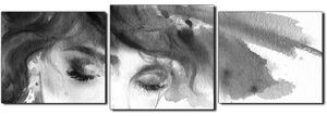 Obraz na plátne - Ženský portrét akvarel reprodukcia - panoráma 5278QD (90x30 cm)