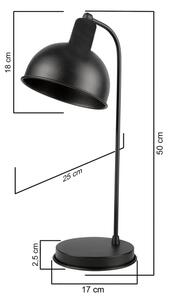 ONLI - Stolná lampa ISTANBUL 1xE27/22W/230V 50 cm čierna