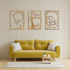 DUBLEZ | 3-dielny drevený obraz - The Simpsons