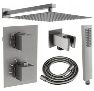 Mexen Cube DR02 sprchová súprava pre podomietkovú inštaláciu z dažďová sprcha 25 cm, grafitová čierna - 77502DR0225-66