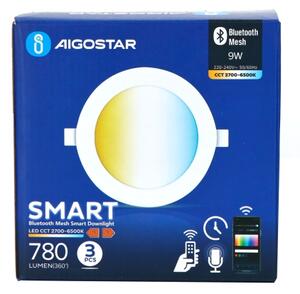 Aigostar-SADA 3x LED Stm. podhľ. svietidlo MESH 9W/230V 2700K-6500K pr. 14,5 cm