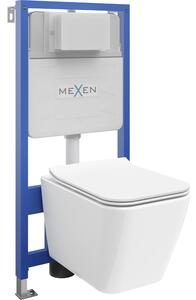 Mexen Cube podomietkový WC set Fenix Slim s WC misou a pomaly sa skláňajúcou doskou, biely lesk - 61030924000